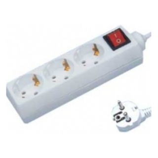 Πολύπριζο με Διακόπτη 3 Θέσεων 5m Λευκό KF03K