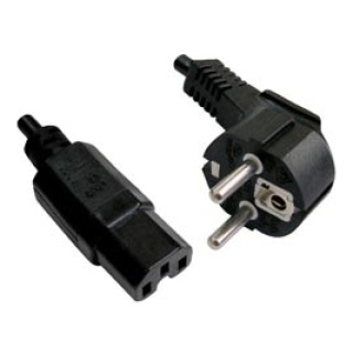 Καλώδιο Τροφοδοσίας Η/Υ 3x1mm 2m Με Αυλάκι Μαύρο YUN