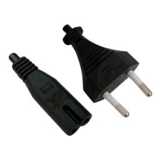 Καλώδιο Τροφοδοσίας 2x0.50mm 1.8m Οκταράκι Μαύρο YUN