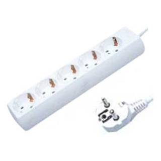 Πολύπριζο 5 Θέσεων 5m Λευκό KF05