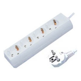 Πολύπριζο 4 Θέσεων 3m Λευκό KF04