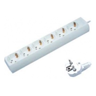 Πολύπριζο 6 Θέσεων 1.5m Λευκό KF06