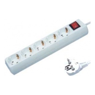 Πολύπριζο με Διακόπτη 5 Θέσεων 1.5m Λευκό KF05K