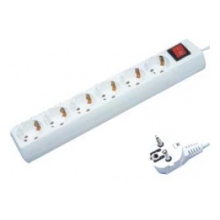 Πολύπριζο με Διακόπτη 6 Θέσεων 1.5m Λευκό KF06K