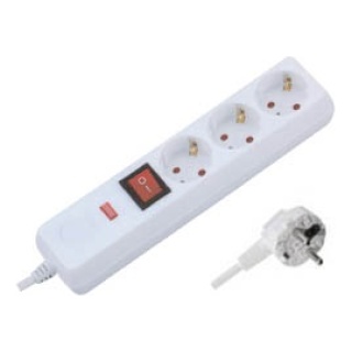 Πολύπριζο Προστασίας Υπέρτασης & Ασφαλείας & Διακόπτη 3 Θέσεων G03MKGD